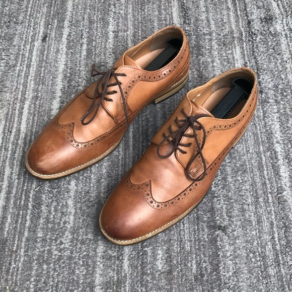 Ferro Aldo Mens Lace Up Wing Tip Casual Brown Two Tone Dress Shoes Size 13 main image 5